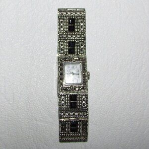 Vintage Avon Marcasite-Style Silver Bracelet Watch – Working